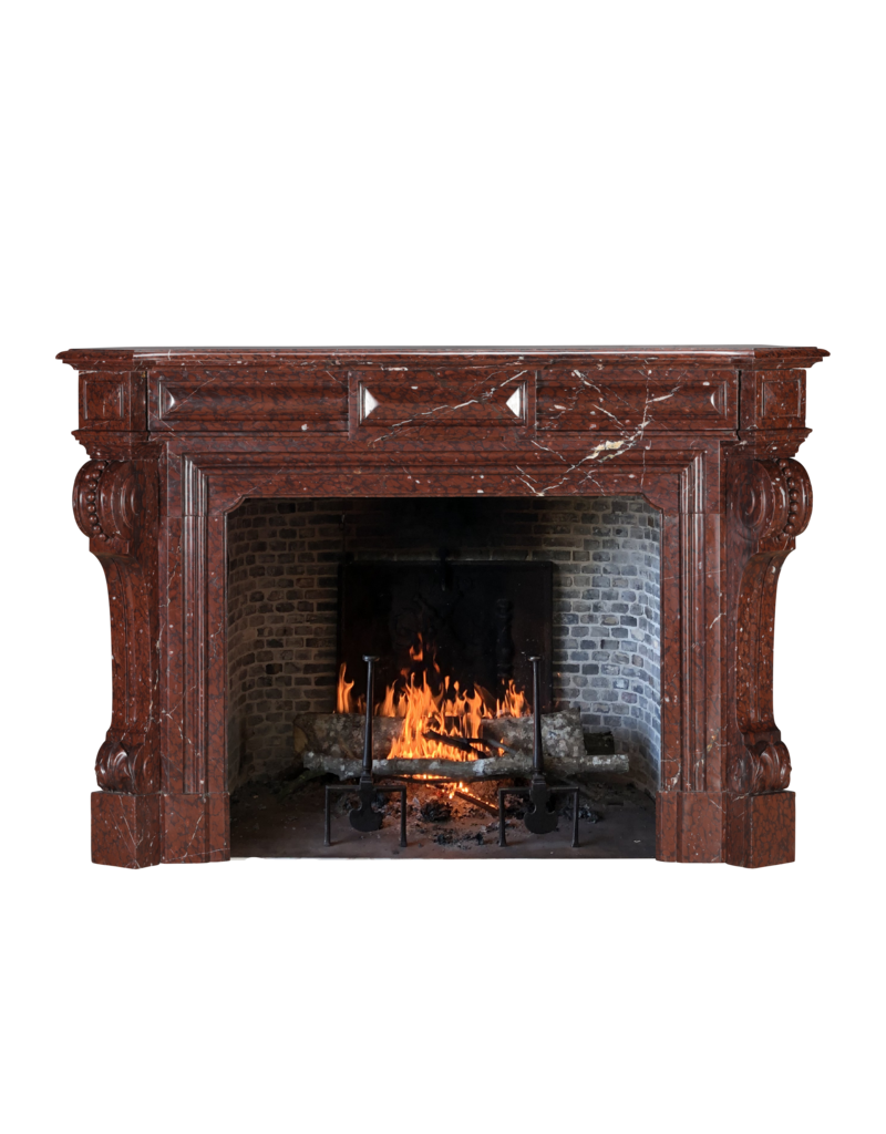 Maison Leon Van den Bogaert Rotem Griotte Marmorkamin – Kaminumrahmung Im Châteaustil