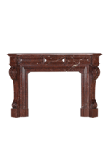 Maison Leon Van den Bogaert Red Griotte Marble Fireplace Surround – Authentic Mantel from Chateau Interior