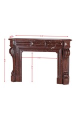 Maison Leon Van den Bogaert Cheminée En Marbre Griotte Rouge – Authentique Manteau de Lambris