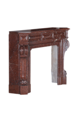 Maison Leon Van den Bogaert Red Griotte Marble Fireplace Surround – Authentic Mantel from Chateau Interior