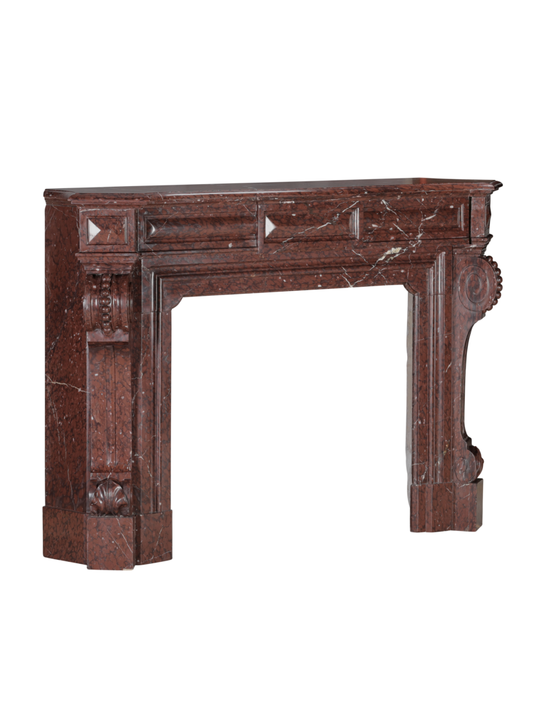 Maison Leon Van den Bogaert Rotem Griotte Marmorkamin – Kaminumrahmung Im Châteaustil