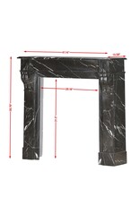 Authentic Napoleon III Fireplace Surround in Black Noir Cihigue Marble from the Atlantiques Pyrénées