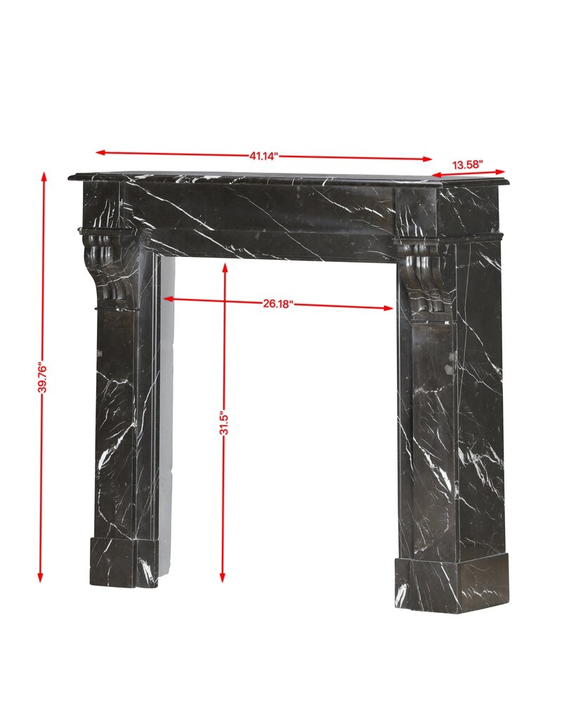 Maison Leon Van den Bogaert Chimenea Antigua Napoleón III En Mármol Negro Noir Cihigue - Siglo XIX