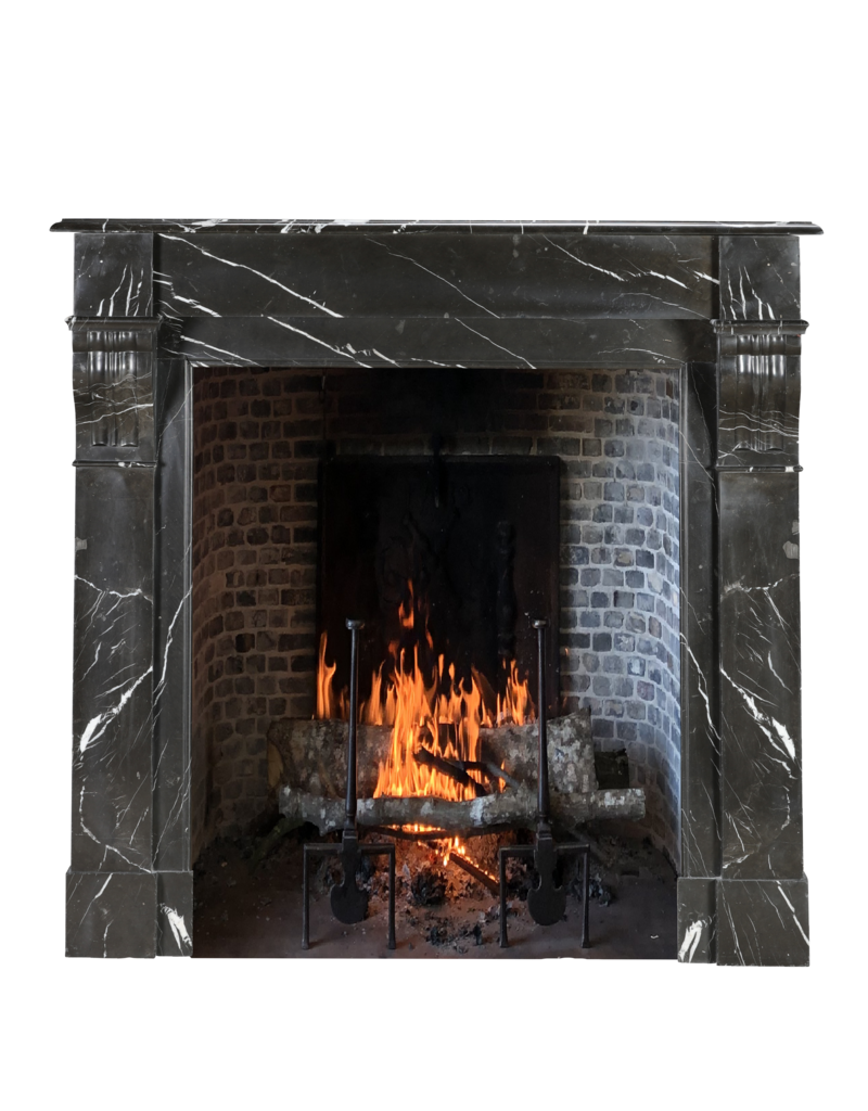 Maison Leon Van den Bogaert Chimenea Antigua Napoleón III En Mármol Negro Noir Cihigue - Siglo XIX