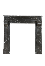 Maison Leon Van den Bogaert Authentic Napoleon III Fireplace Surround in Black Noir Cihigue Marble from the Atlantiques Pyrénées