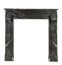19th Century Napoleon III Black Noir Cihigue Marble Fireplace