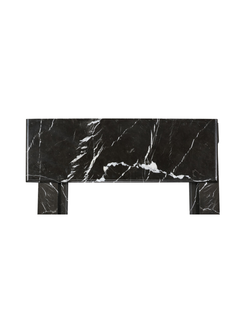 Maison Leon Van den Bogaert Authentic Napoleon III Fireplace Surround in Black Noir Cihigue Marble from the Atlantiques Pyrénées
