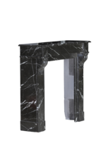 Maison Leon Van den Bogaert Authentic Napoleon III Fireplace Surround in Black Noir Cihigue Marble from the Atlantiques Pyrénées