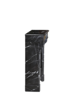 Maison Leon Van den Bogaert Authentic Napoleon III Fireplace Surround in Black Noir Cihigue Marble from the Atlantiques Pyrénées