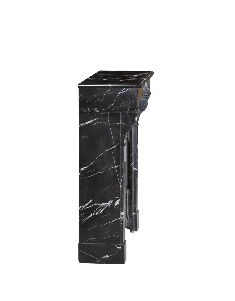 Maison Leon Van den Bogaert Authentic Napoleon III Fireplace Surround in Black Noir Cihigue Marble from the Atlantiques Pyrénées