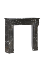 Maison Leon Van den Bogaert Authentic Napoleon III Fireplace Surround in Black Noir Cihigue Marble from the Atlantiques Pyrénées