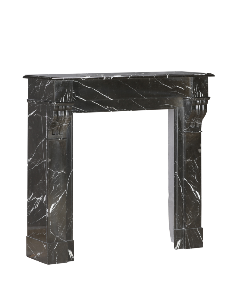 Maison Leon Van den Bogaert Authentic Napoleon III Fireplace Surround in Black Noir Cihigue Marble from the Atlantiques Pyrénées