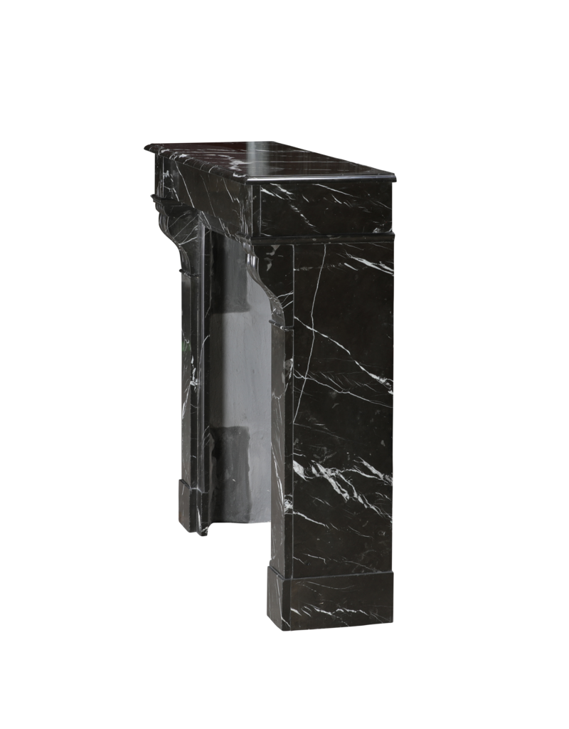 Maison Leon Van den Bogaert Authentic Napoleon III Fireplace Surround in Black Noir Cihigue Marble from the Atlantiques Pyrénées