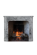 Maison Leon Van den Bogaert 19th-Century Parisian Marble Fireplace in Bleu Fleuri | Authentic French Mantel