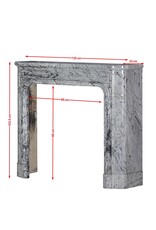 Maison Leon Van den Bogaert 19th-Century Parisian Marble Fireplace in Bleu Fleuri | Authentic French Mantel