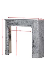 Maison Leon Van den Bogaert 19th-Century Parisian Marble Fireplace in Bleu Fleuri | Authentic French Mantel