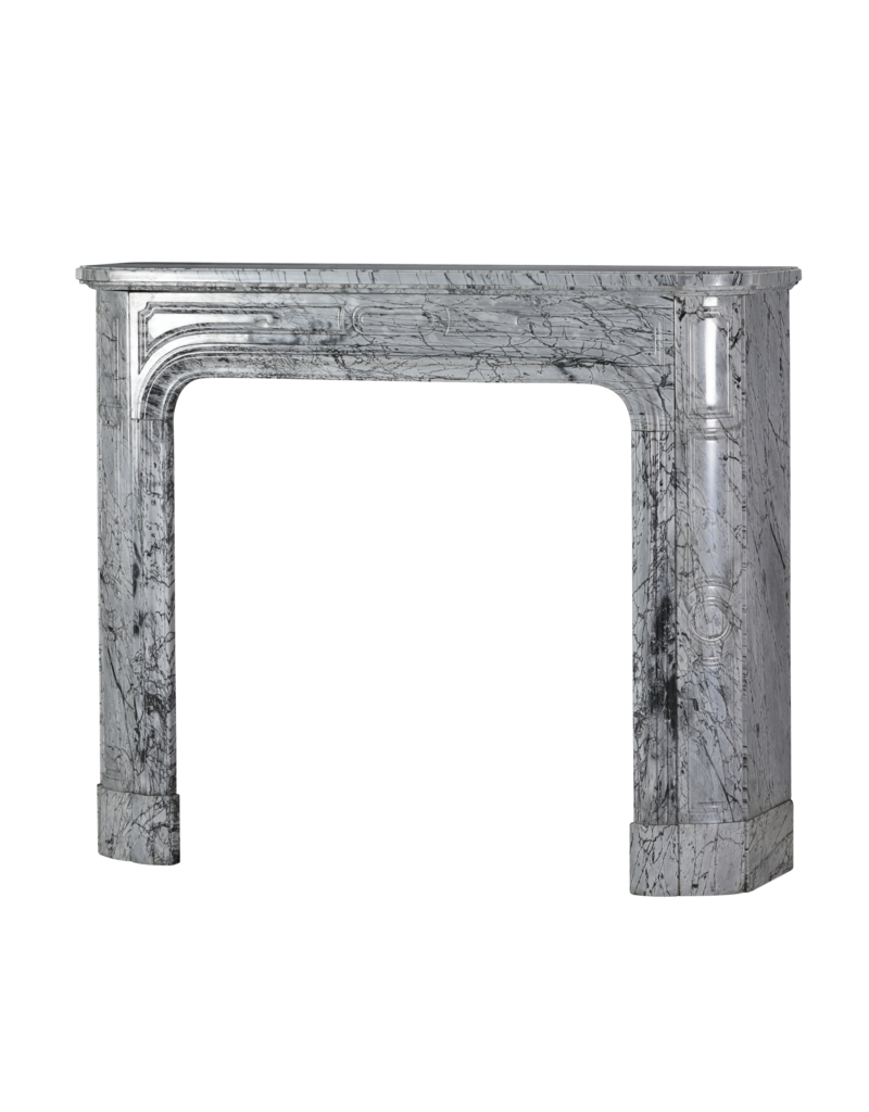 Maison Leon Van den Bogaert 19th-Century Parisian Marble Fireplace in Bleu Fleuri | Authentic French Mantel