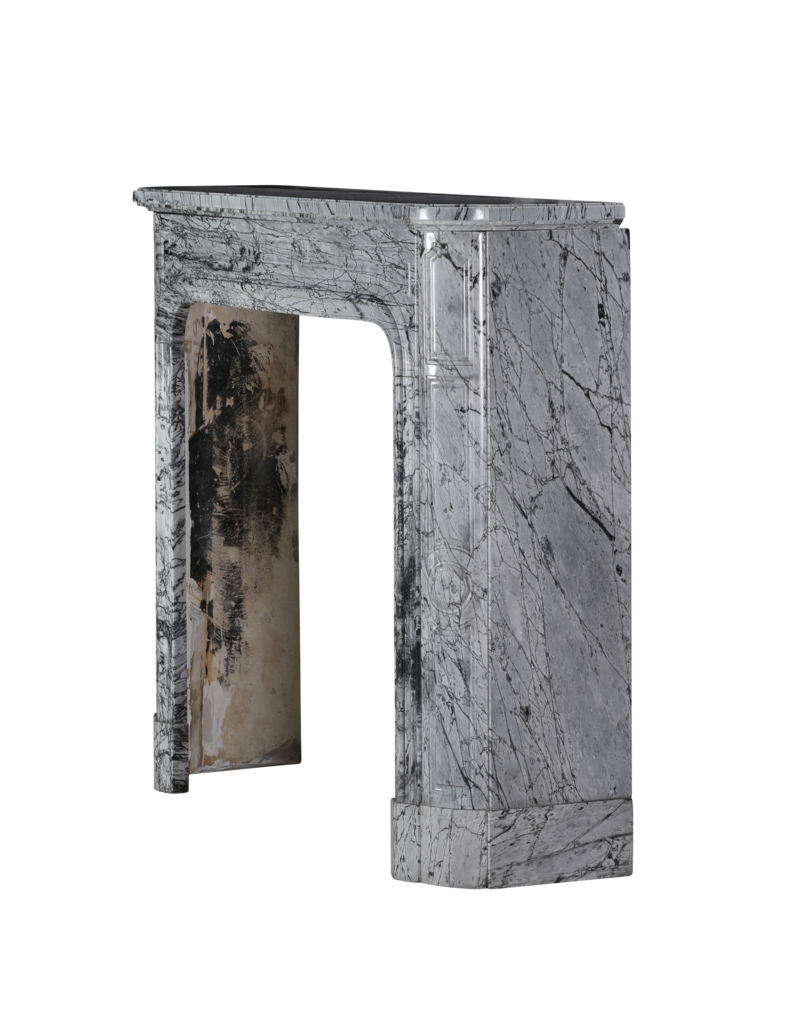 Maison Leon Van den Bogaert 19th-Century Parisian Marble Fireplace in Bleu Fleuri | Authentic French Mantel