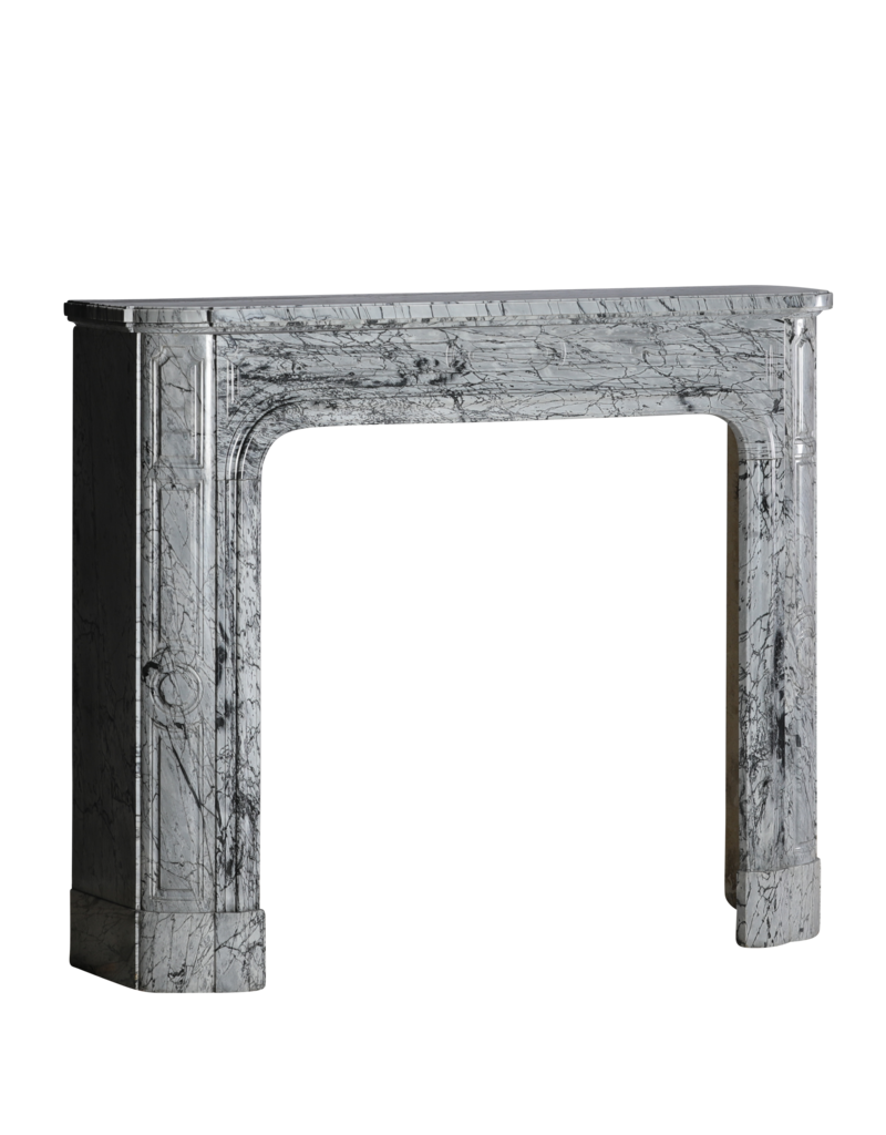 Maison Leon Van den Bogaert 19th-Century Parisian Marble Fireplace in Bleu Fleuri | Authentic French Mantel