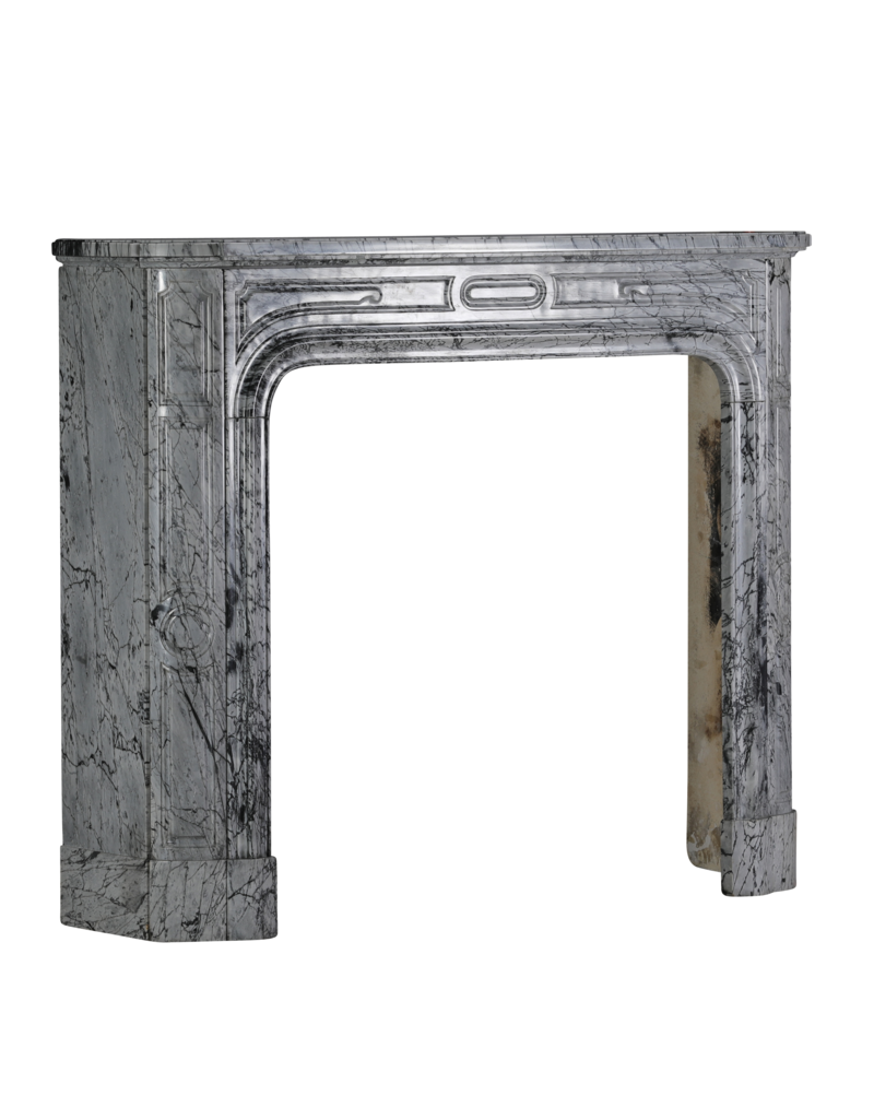 Maison Leon Van den Bogaert 19th-Century Parisian Marble Fireplace in Bleu Fleuri | Authentic French Mantel