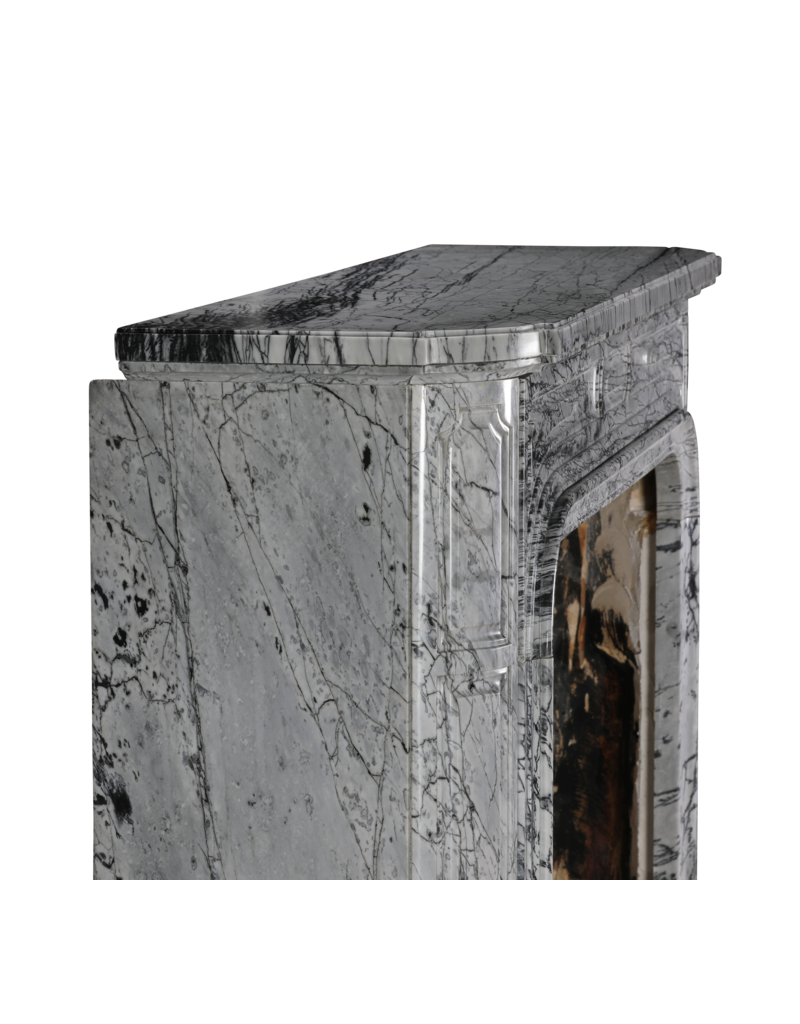 Maison Leon Van den Bogaert 19th-Century Parisian Marble Fireplace in Bleu Fleuri | Authentic French Mantel