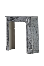 Maison Leon Van den Bogaert French Pompadour Fireplace Surround in Rare Italian Bleu Fleuri (Bardiglio Forito) Marble – Elegant Antique Mantel