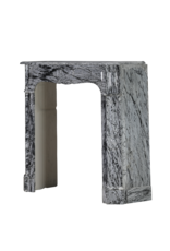 Maison Leon Van den Bogaert Pompadour Schouw in Italiaans Bleu Fleuri (Bardiglio Forito) Marmer – Elegant Antiek Voor Tijdloze Interieurs