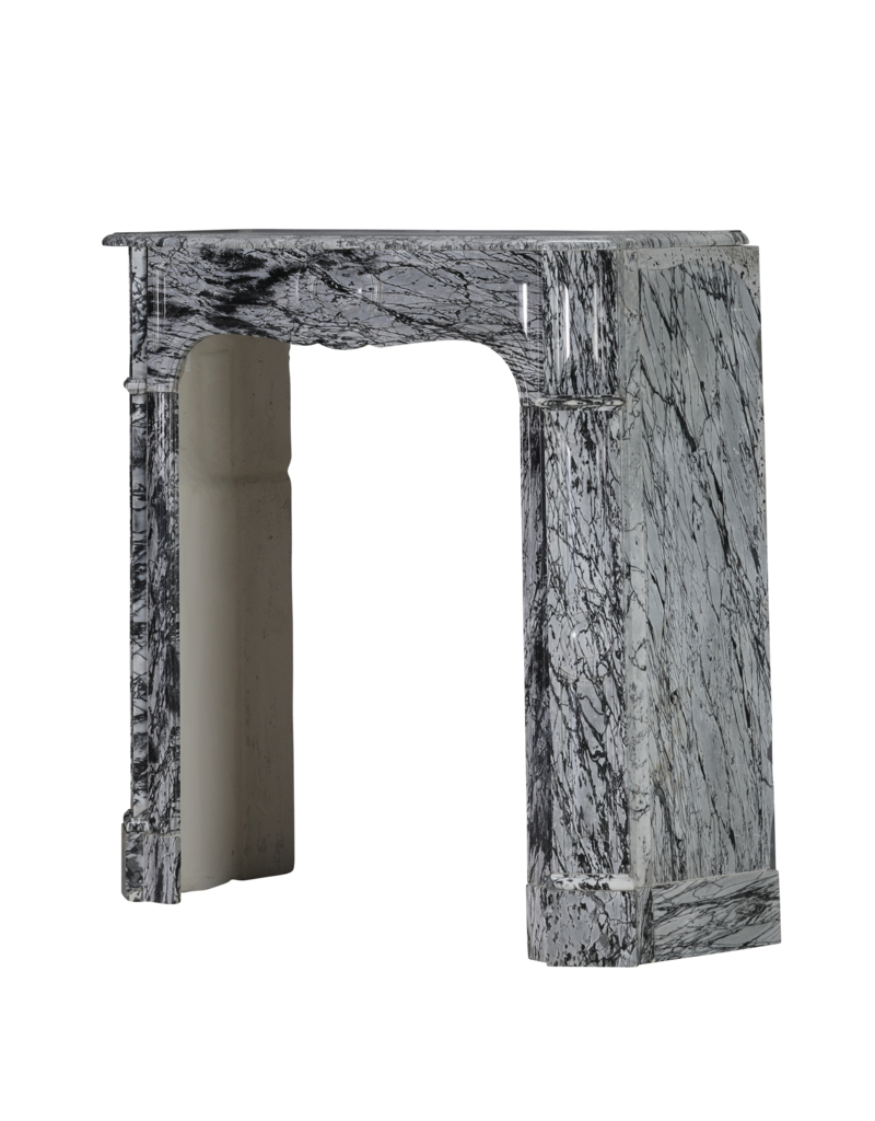 Maison Leon Van den Bogaert Französischer Pompadour-Kamin aus dem 19. Jahrhundert in Seltenem Italienischem Bleu Fleuri (Bardiglio Forito) Marmor