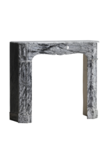 Maison Leon Van den Bogaert Pompadour Schouw in Italiaans Bleu Fleuri (Bardiglio Forito) Marmer – Elegant Antiek Voor Tijdloze Interieurs