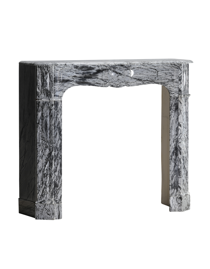 Maison Leon Van den Bogaert Pompadour Schouw in Italiaans Bleu Fleuri (Bardiglio Forito) Marmer – Elegant Antiek Voor Tijdloze Interieurs