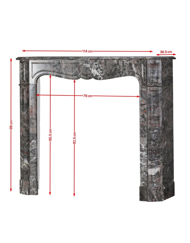 Maison Leon Van den Bogaert Parisian Pompadour Fireplace Surround in Rare French Bois Jourdan Marble