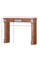 Maison Leon Van den Bogaert Originele Franse Schouw in Bourgondische Rose Steen & Wit Marmer