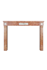 Original Period Architectural Chimney Surround - Rose Stone with Statuary Marble Inserts