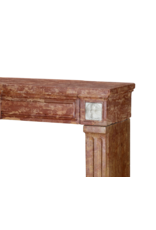 Original Period Architectural Chimney Surround - Rose Stone with Statuary Marble Inserts