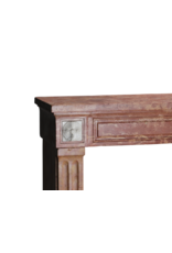 Maison Leon Van den Bogaert Original Period Architectural Chimney Surround - Rose Stone with Statuary Marble Inserts