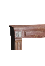 Original Period Architectural Chimney Surround - Rose Stone with Statuary Marble Inserts