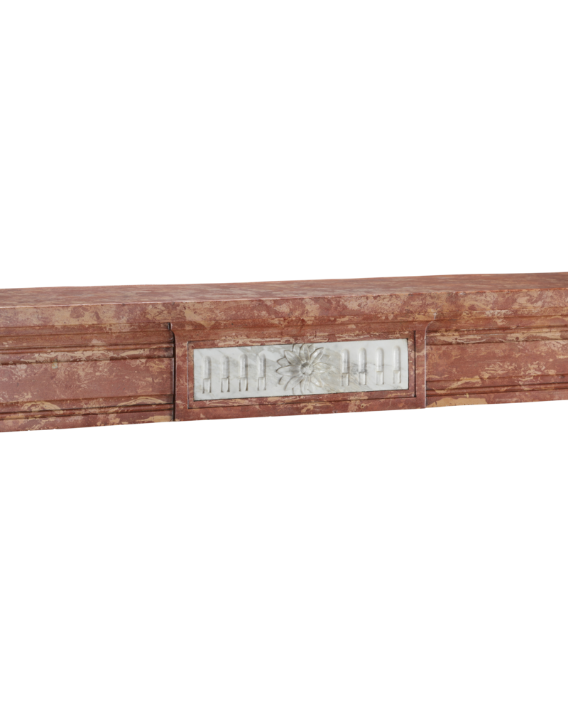 Original Period Architectural Chimney Surround - Rose Stone with Statuary Marble Inserts
