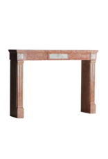 Maison Leon Van den Bogaert Original Period Architectural Chimney Surround - Rose Stone with Statuary Marble Inserts