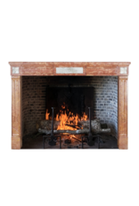 Originele Franse Schouw in Bourgondische Rose Steen & Wit Marmer