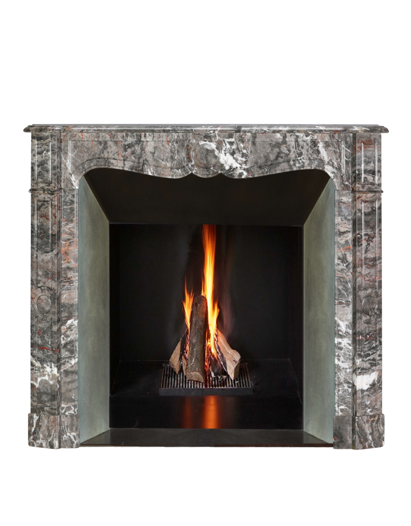 Maison Leon Van den Bogaert Parisian Pompadour Fireplace Surround in Rare French Bois Jourdan Marble