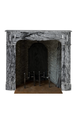 Maison Leon Van den Bogaert Französischer Pompadour-Kamin aus dem 19. Jahrhundert in Seltenem Italienischem Bleu Fleuri (Bardiglio Forito) Marmor