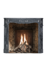 Maison Leon Van den Bogaert Refined French Antique Surround in Bleu Fleuri - Bardiglio Forito Marble