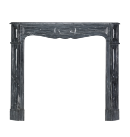 Maison Leon Van den Bogaert Antique Parisian Pompadour Fireplace in Bleu Fleuri - Bardiglio Forito Marble