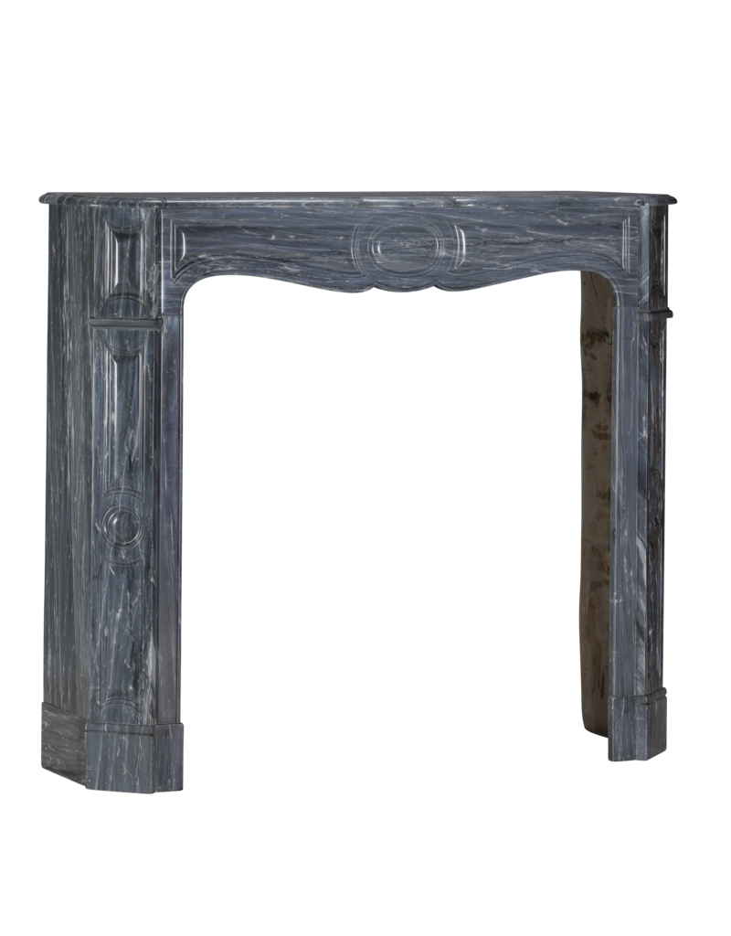 Refined French Antique Surround in Bleu Fleuri - Bardiglio Forito Marble