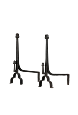 Maison Leon Van den Bogaert Exceptional 15th-Century Pair of Wrought Iron Andirons with Acorn Finials  Long Title