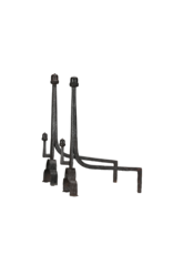 Maison Leon Van den Bogaert Exceptional 15th-Century Pair of Wrought Iron Andirons with Acorn Finials  Long Title