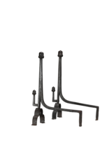 Maison Leon Van den Bogaert Exceptional 15th-Century Pair of Wrought Iron Andirons with Acorn Finials  Long Title