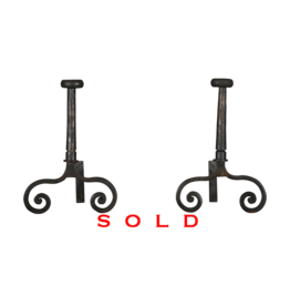 Maison Leon Van den Bogaert Vintage Pair Andiron — 37,5 cm High