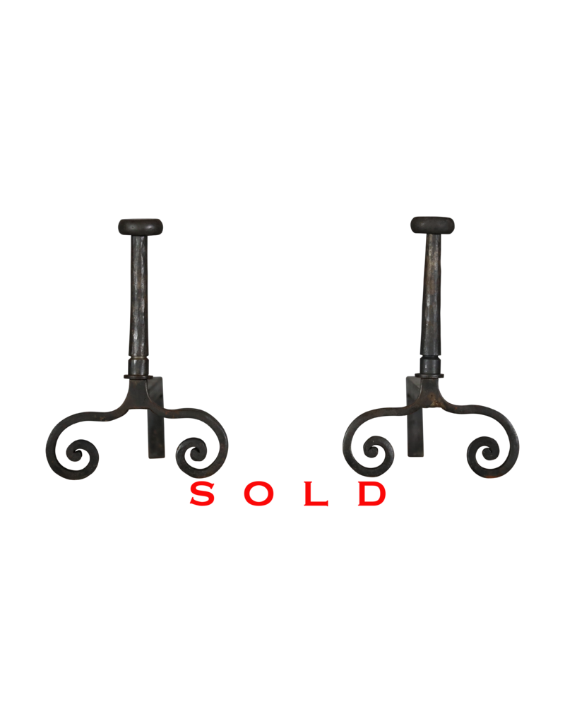 Maison Leon Van den Bogaert Vintage Pair Andiron — 37,5 cm High