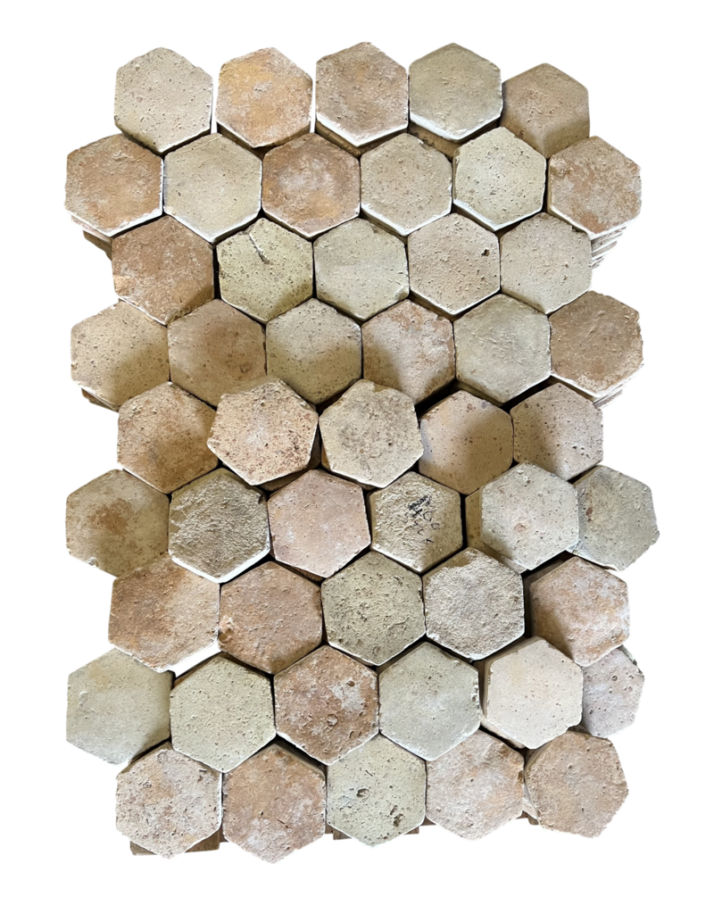 Antique French  Hexagonal Terra Cotta Tiles